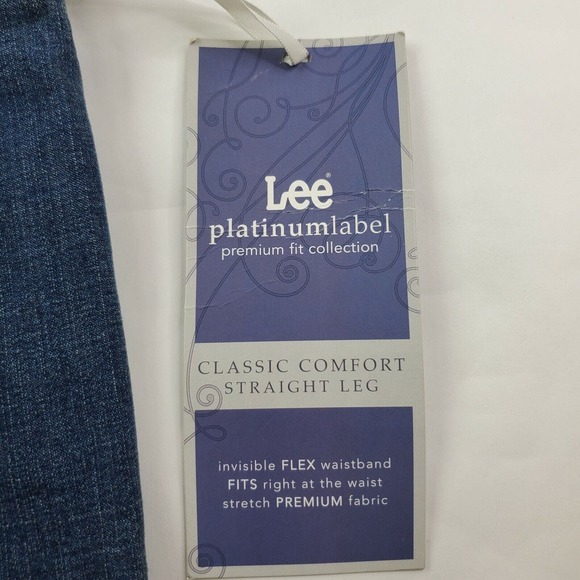 CC - Lee Womens Jeans 10S Short Straight Leg Dark Wash Classic Comfort NWT - Picture 4 of 7
